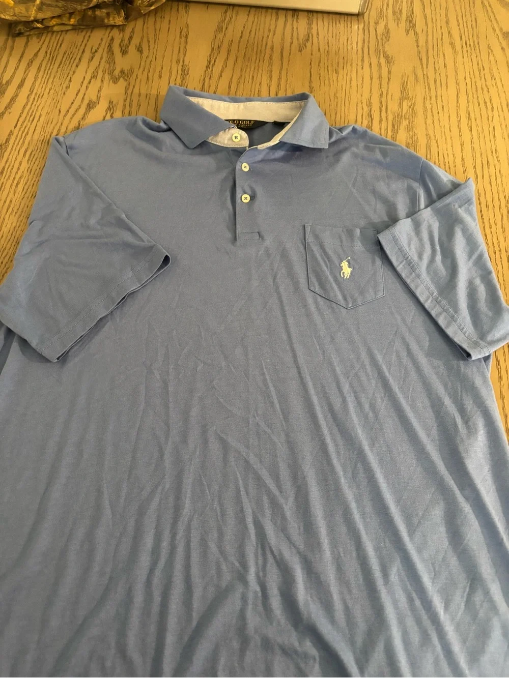 Ralph Lauren Men’s Blue Short-Sleeve Polo XL with Chest Pocket